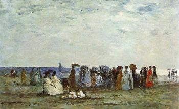 Eugene Boudin : Bathers on the Beach at Trouville